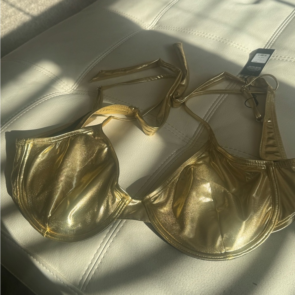 Never worn gold bikini top